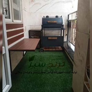 نیمکت تاشو دیواری، نیمکت تاشو دیواری با چوب پلاست، نیمکت دیواری تاشو، نیمکت برای بالکن، نیمکت برای تراس ، نیمکت چوب پلاست
